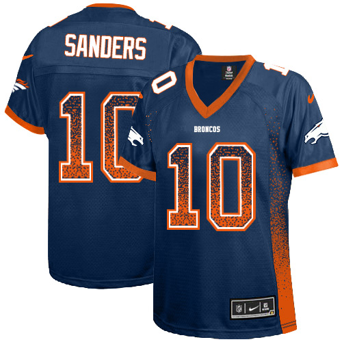 Women's Elite Emmanuel Sanders Nike Jersey Navy Blue - #10 Drift Fashion NFL Denver Broncos